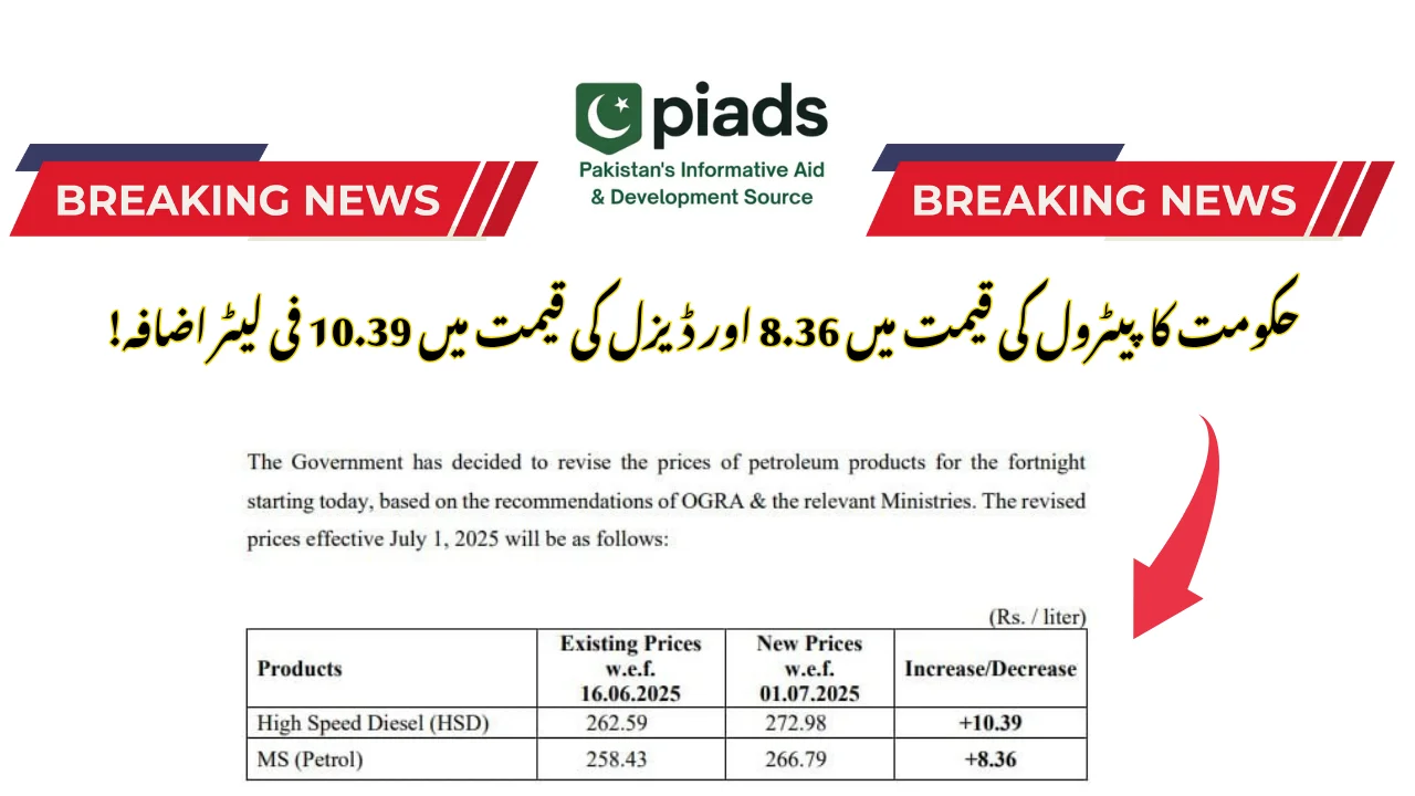 Govt Hikes Petrol Prices By 8.36 & Diesel By 10.39 per Liters